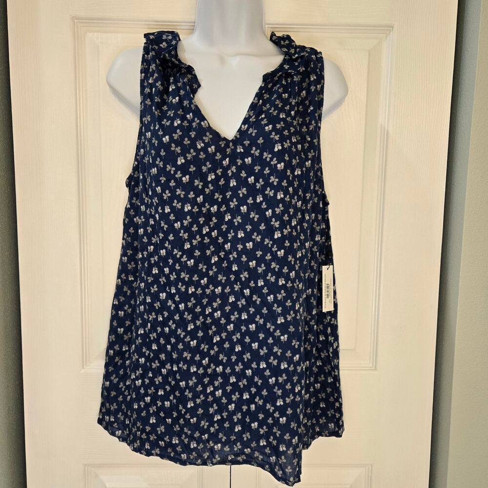 Velvet by Graham & Spencer Catrina Blue Spruce floral tank Resort wear Vacation